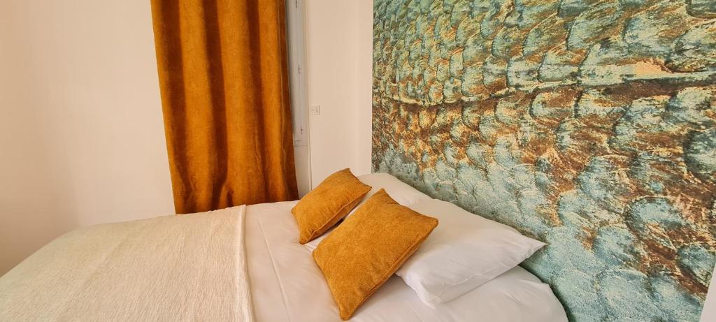 Posteľ alebo postele v izbe v ubytovaní Relais des îles Saint Marcouf