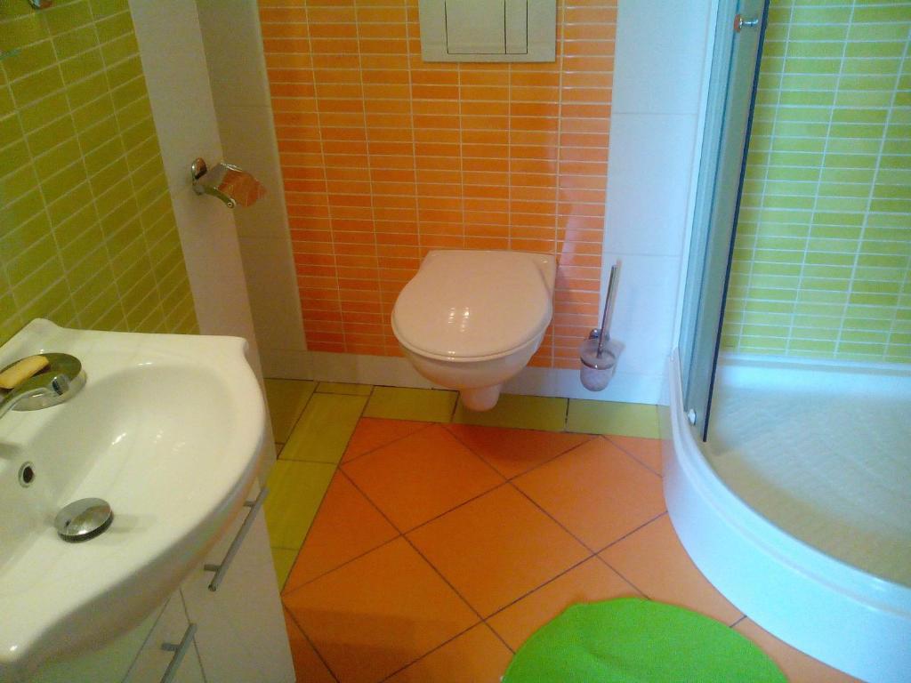 Koupelna v ubytování Apartments Anna