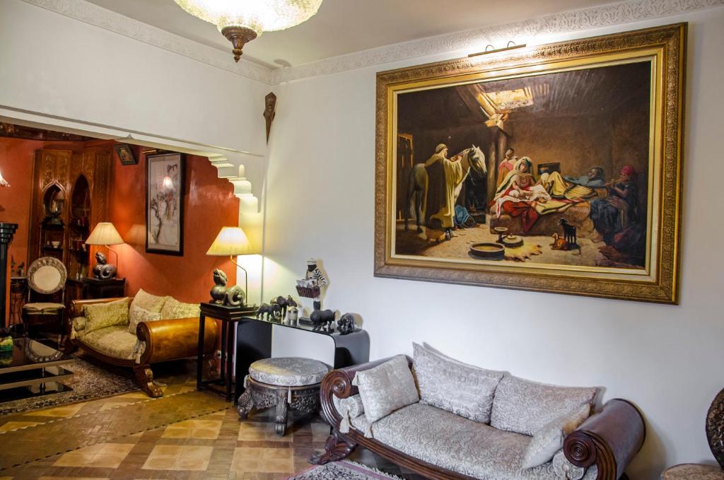 Posezení v ubytování Riad Esmeralda