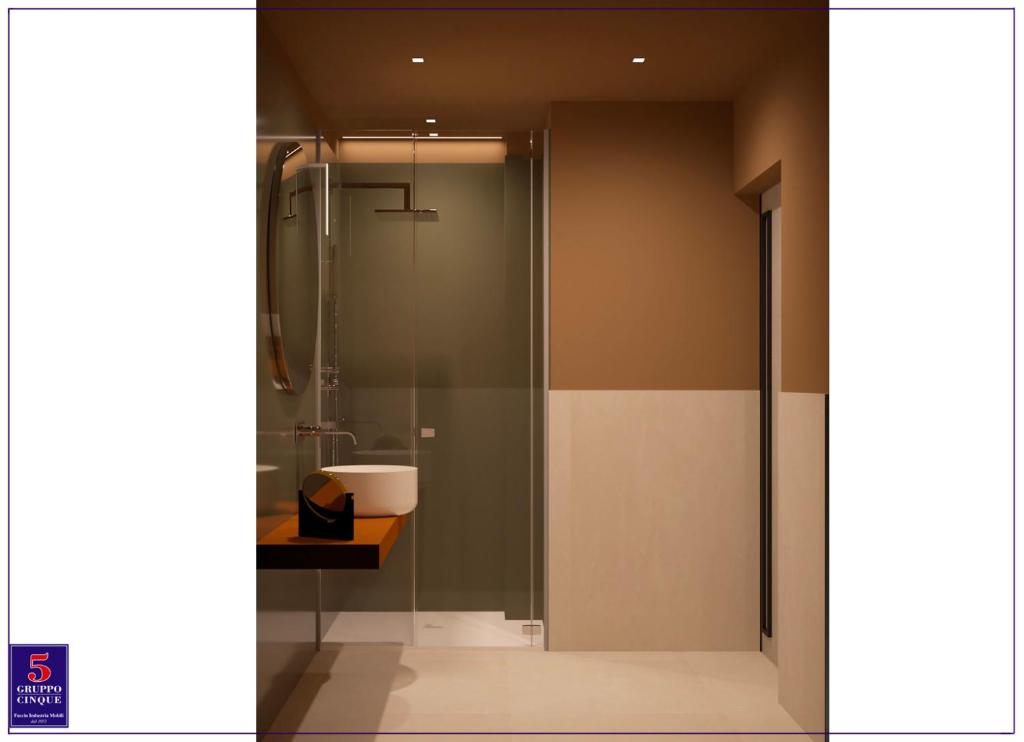 Koupelna v ubytování Hotel San Carlo