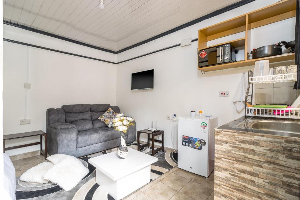 Kuchyň nebo kuchyňský kout v ubytování AnD Suites