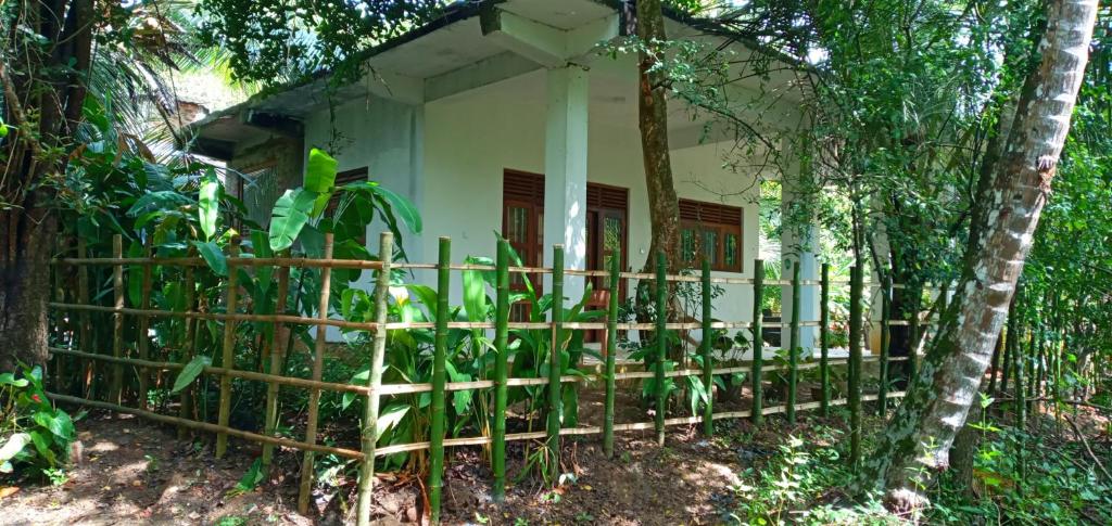 dom w lesie z płotem w obiekcie Twinkle Tangalle Villa w Tangalli