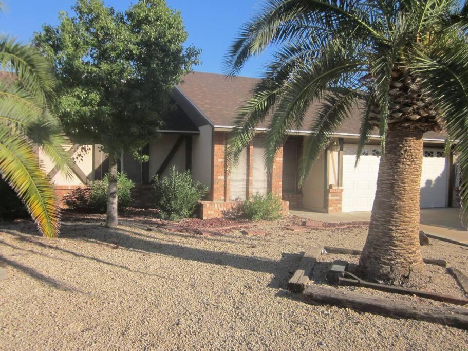 a house with two palm trees in front of it at 4 Bedroom Home-Casino-State Farm Stadium only 2 Miles in Glendale