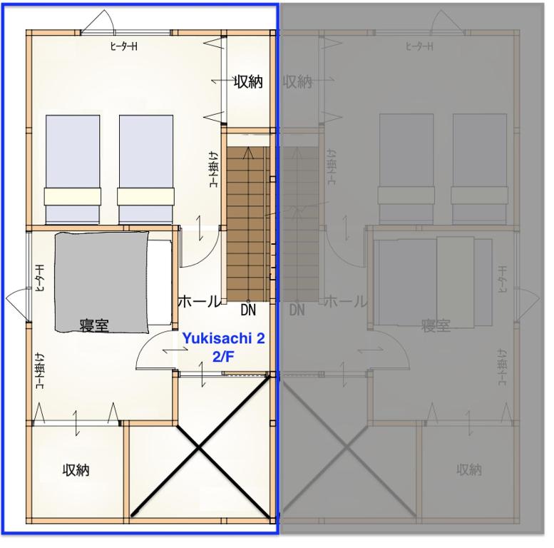 Půdorys ubytování Furano Yukisachi House