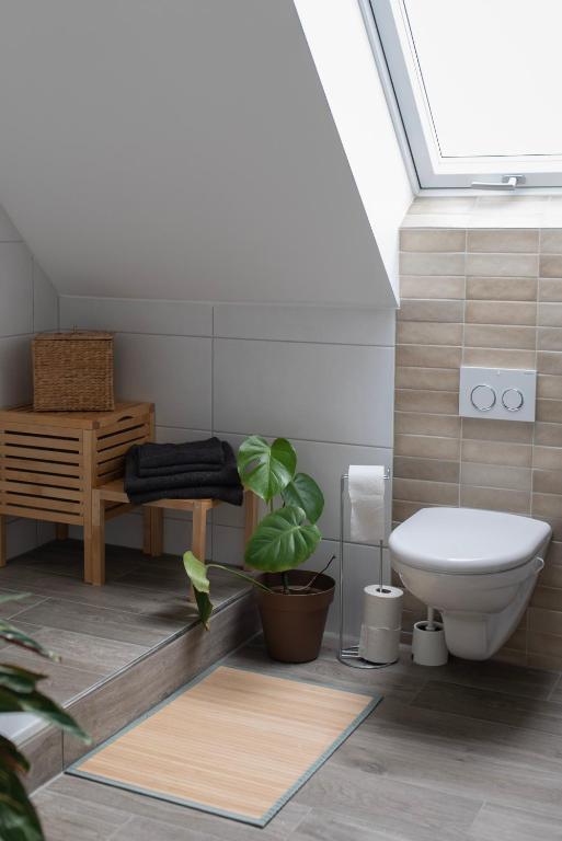 Koupelna v ubytování Altbau Appartement - klein aber oho