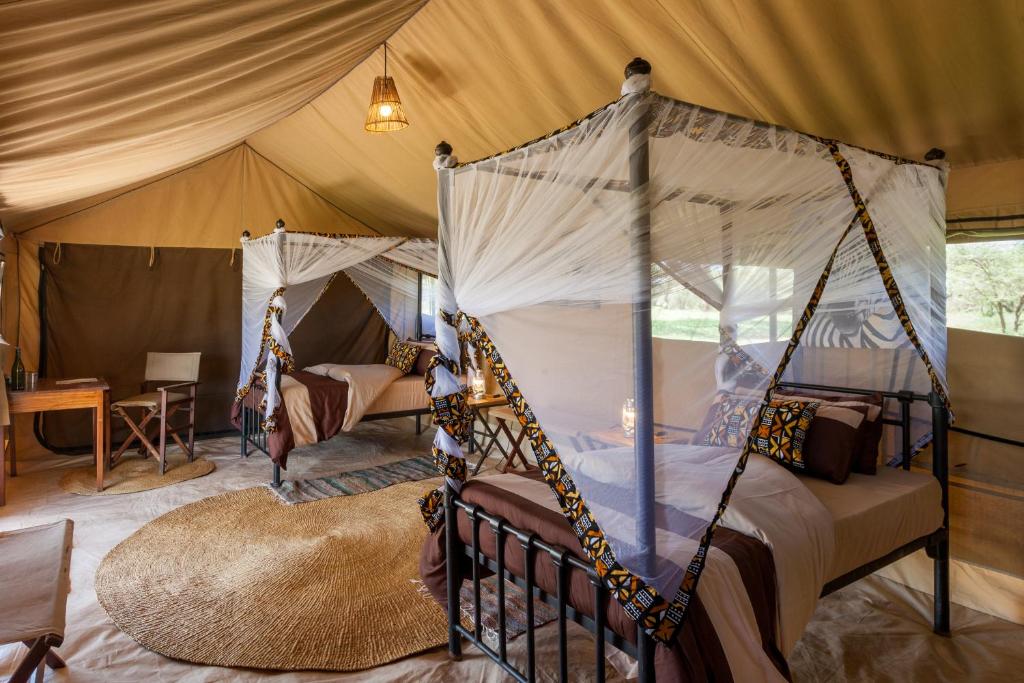 Posezení v ubytování Gnu Ndutu Camp