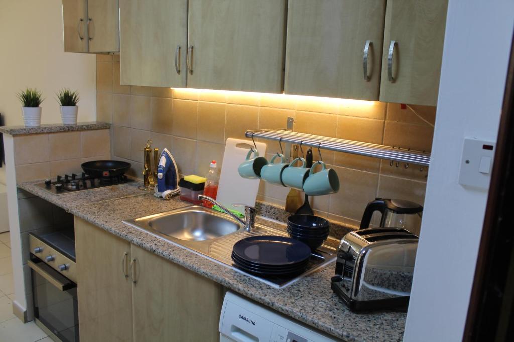Kuchyň nebo kuchyňský kout v ubytování Bright, spacious and cozy studio apartment