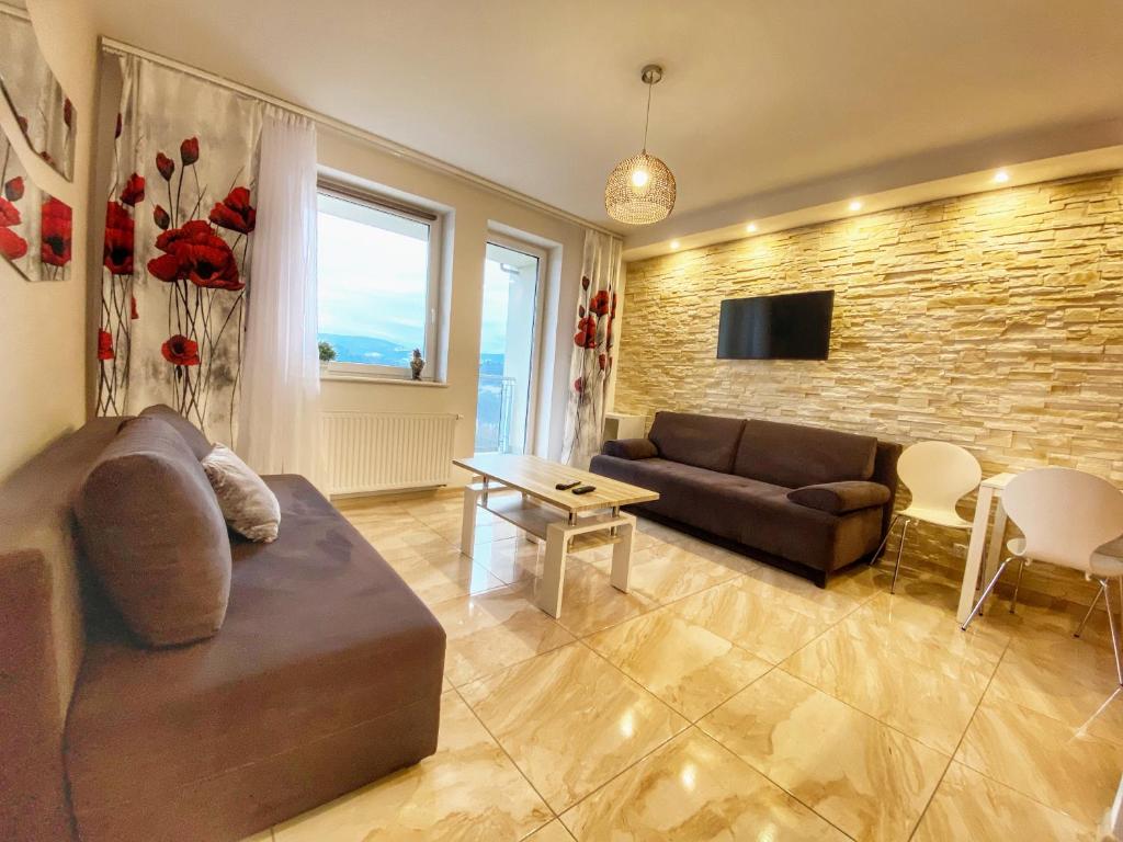TV a/nebo společenská místnost v ubytování Apartamenty Szóstka Wisła Kamienna