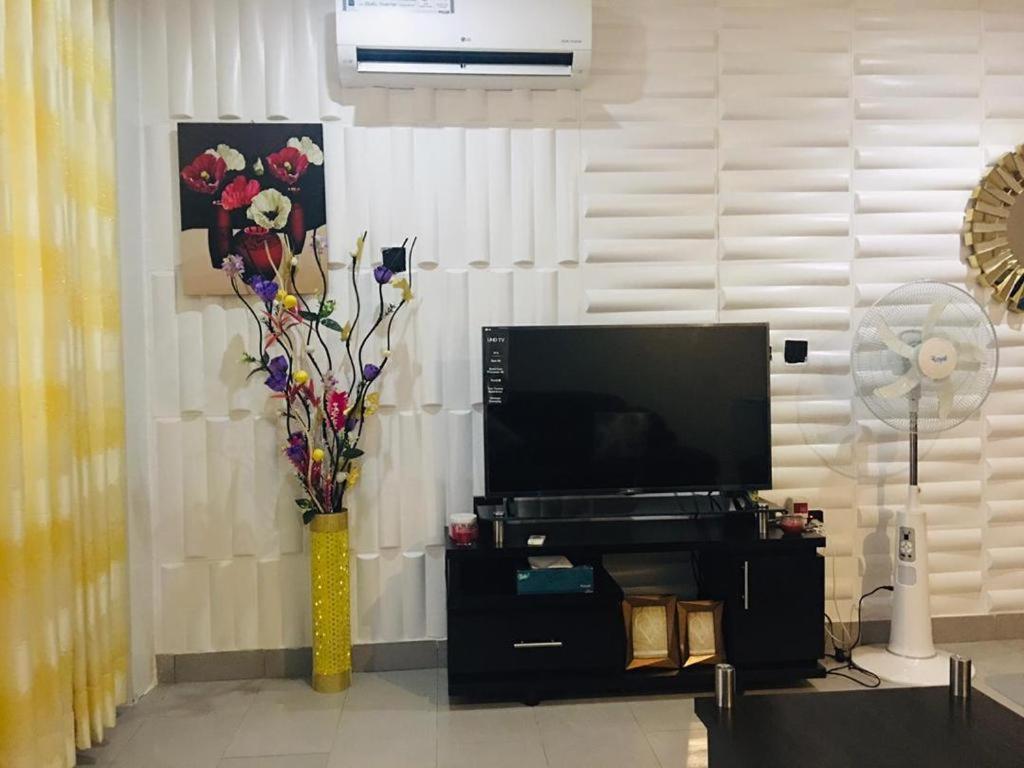 TV/trung tâm giải trí tại Lovely one bedroom apartment in Ogba ikeja