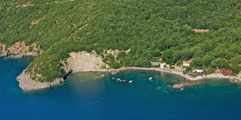 eine Gruppe von Booten in einem Wasserkörper in der Unterkunft La Francesca Sud un villaggio"glamping" in Scario