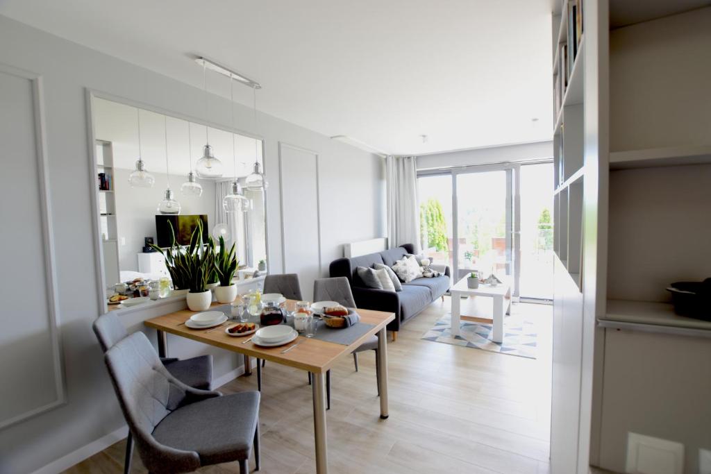Posezení v ubytování Apartament Na Bukowej - Wisła, widokowe studio