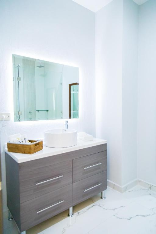 Koupelna v ubytování Hotel GRALTA