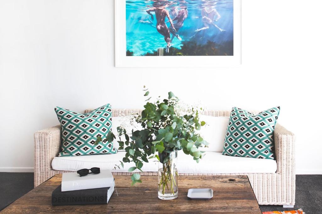 Zona d'estar a Bannisters by the Sea Mollymook