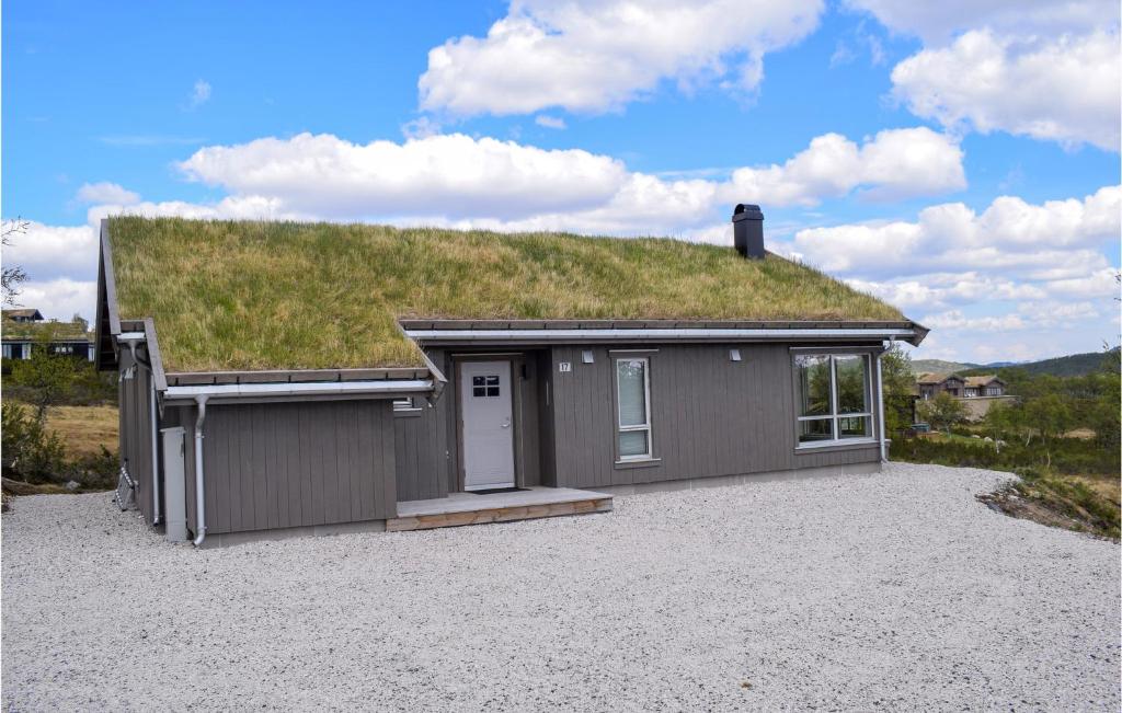 een klein huis met een grasdak met een veld bij Awesome Home In Rauland With Kitchen in Rauland