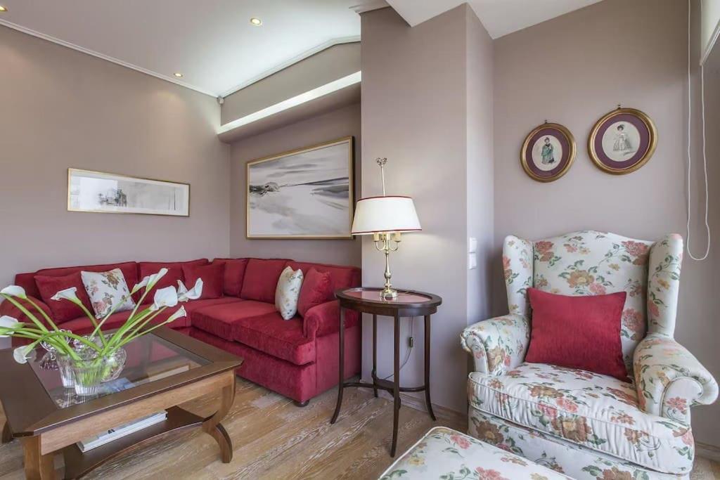A seating area at Luxury Acropolis View Duplex Penthouse in Thiseio 155m2