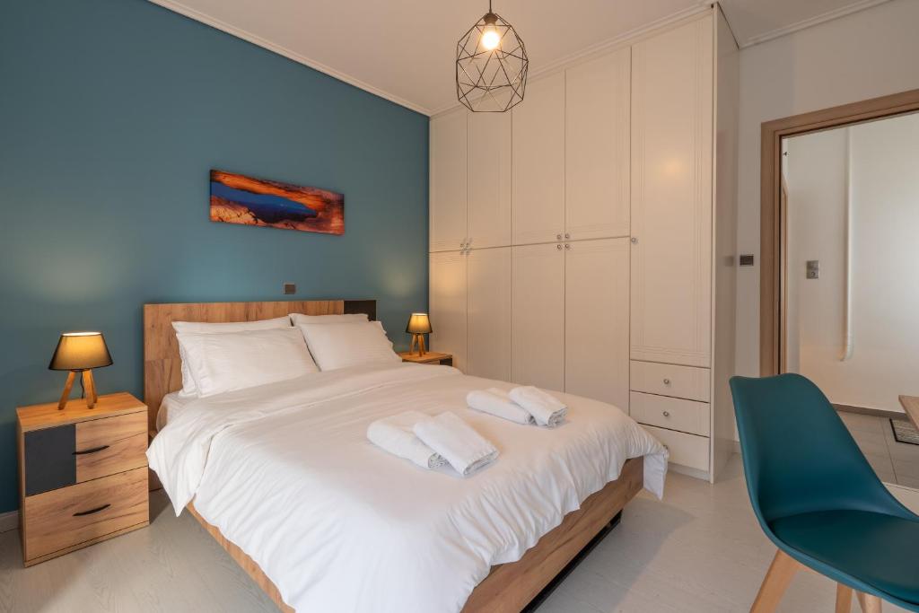 Posteľ alebo postele v izbe v ubytovaní Relaxing 1bd apt. w/private balcony