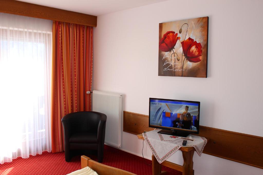 TV a/nebo společenská místnost v ubytování Alpenmotel Säuling