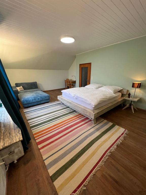 Postel nebo postele na pokoji v ubytování Waldseele Appartement