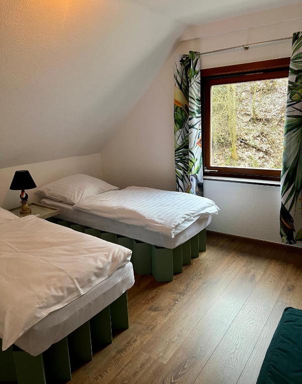 Postel nebo postele na pokoji v ubytování Waldseele Appartement
