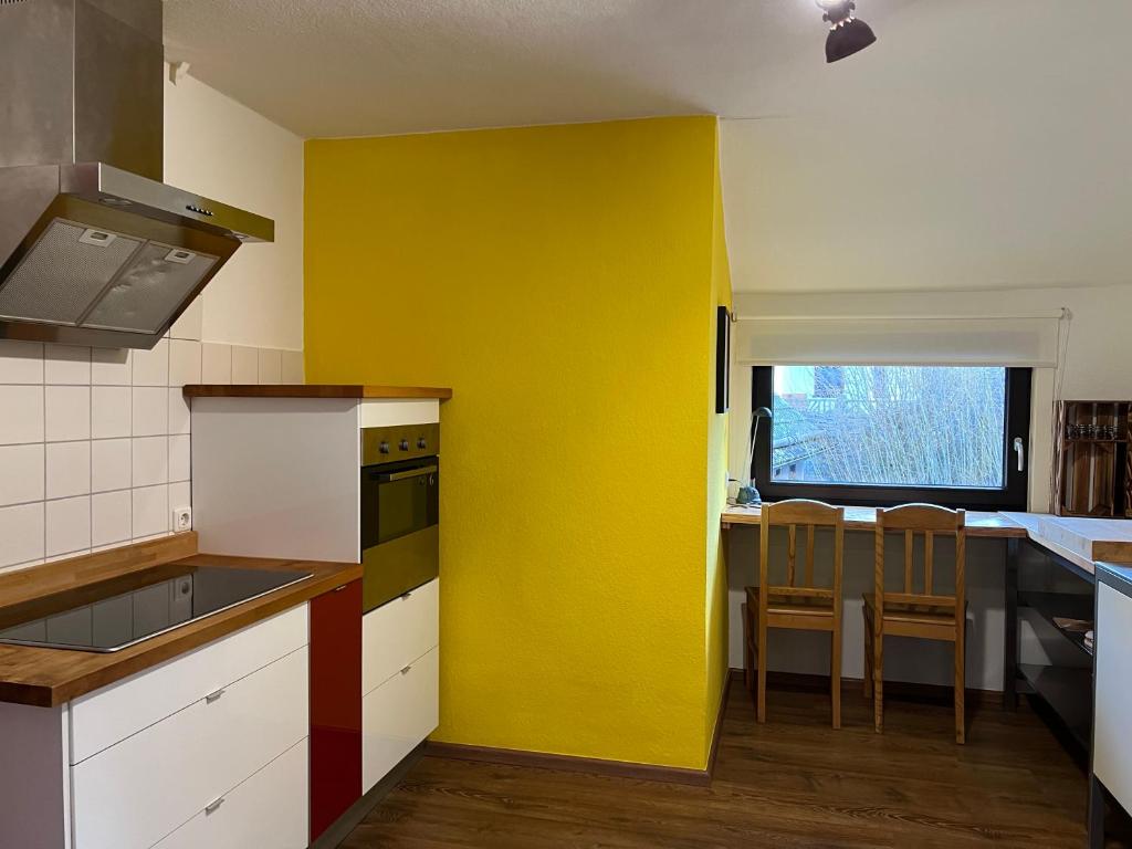 Kuchyň nebo kuchyňský kout v ubytování Waldseele Appartement