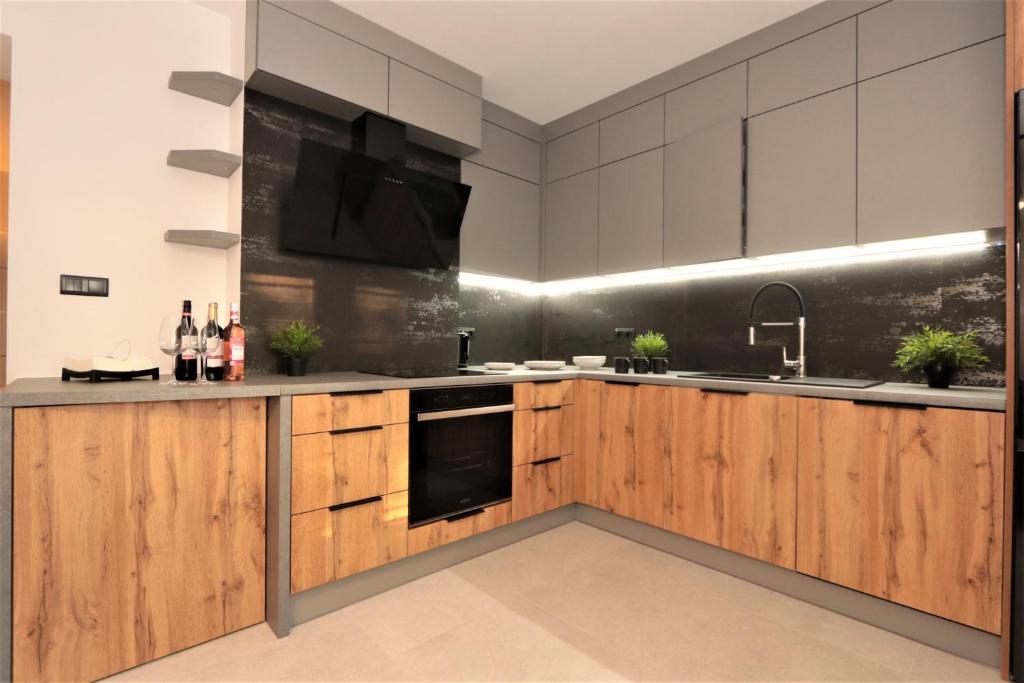 Kuchyňa alebo kuchynka v ubytovaní Apartament Jagiełły