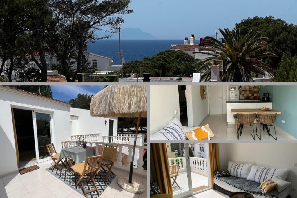 un collage di foto di una casa di Lulu Menorca Modern apartment 300m from Cala Blanca beach a Cala Blanca