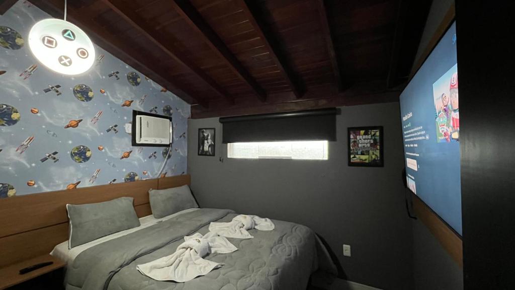 Cama ou camas em um quarto em Hotel La Serena
