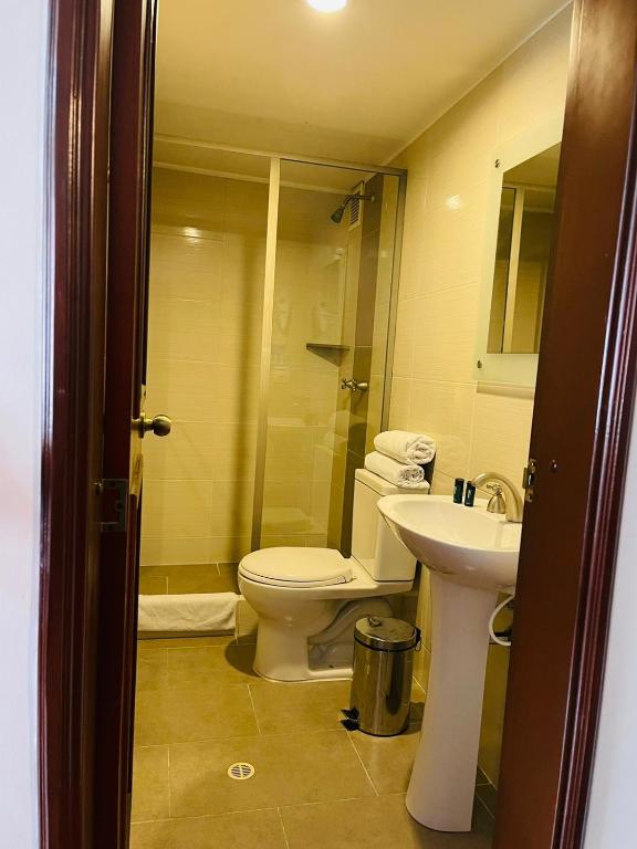 Koupelna v ubytování Hotel La Sabana