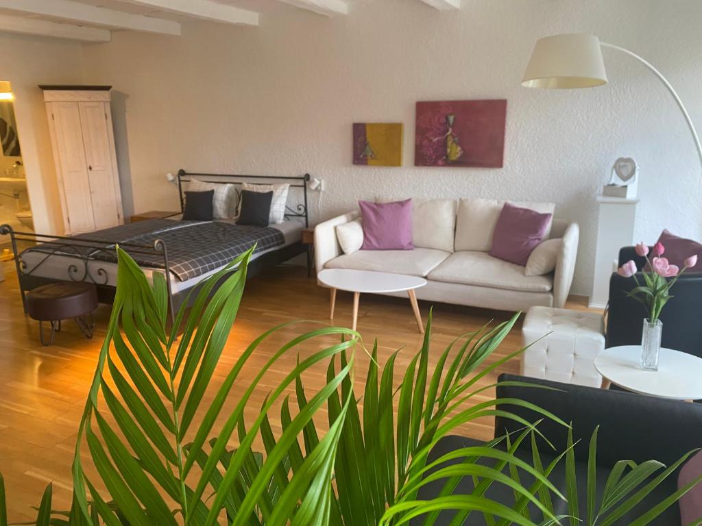 Istumisnurk majutusasutuses Joline private guest apartement Studio 45m2