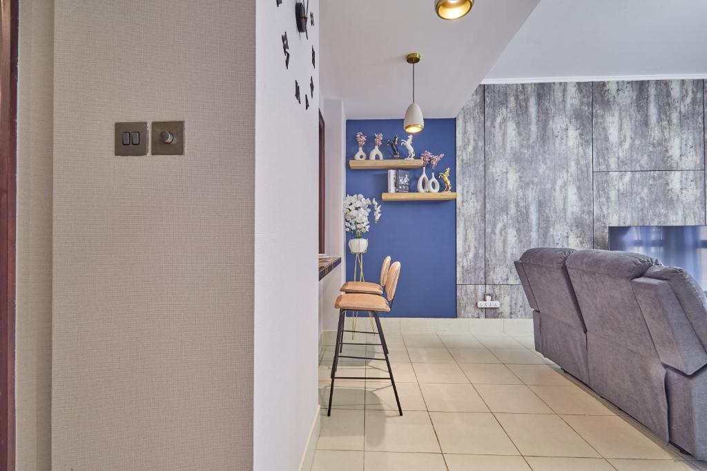 Posezení v ubytování Golden homes Burj khalifa view Yansoon 1BR heart & Soul old town Beside Dubai mall Burjh Khalifa