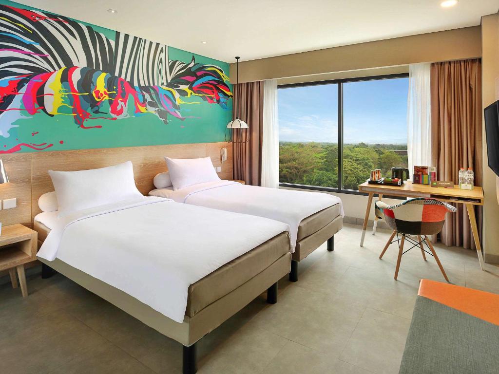 Katil atau katil-katil dalam bilik di Ibis Styles Bogor Raya