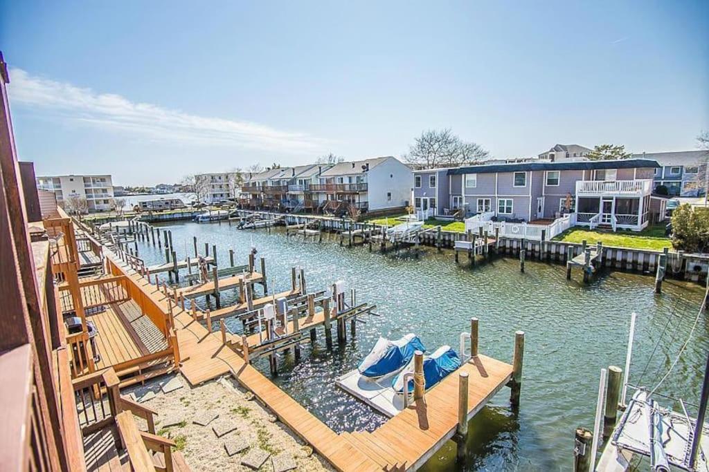 a marina with a dock and boats in the water at NEW Bijou Bayside Escape- 3beds, Balcony, Deck, Dock in Ocean City