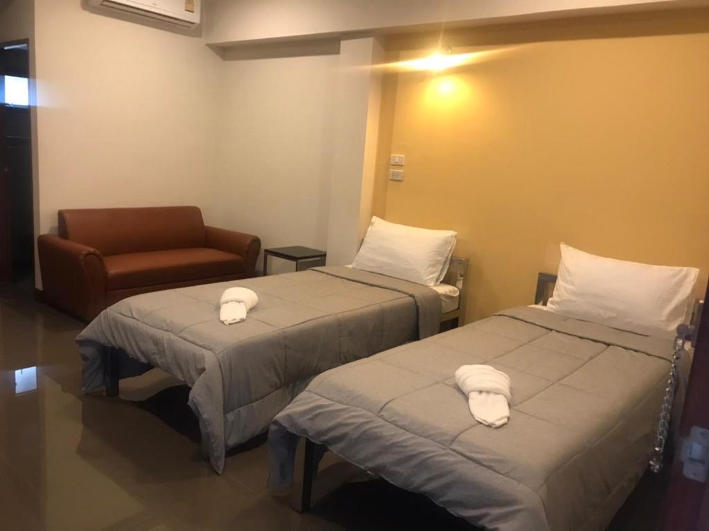Postel nebo postele na pokoji v ubytování DD Residence Sai5 Salaya ห้องพัก ดีดี สาย5 ศาลายา