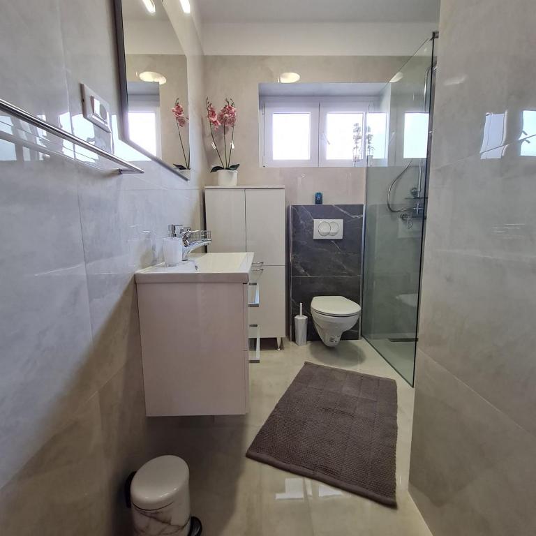 Kúpeľňa v ubytovaní Apartments Villa Odesa with shared pool