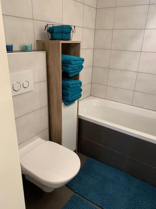 Koupelna v ubytování Gemütliche Wohnung mit guter Anbindung