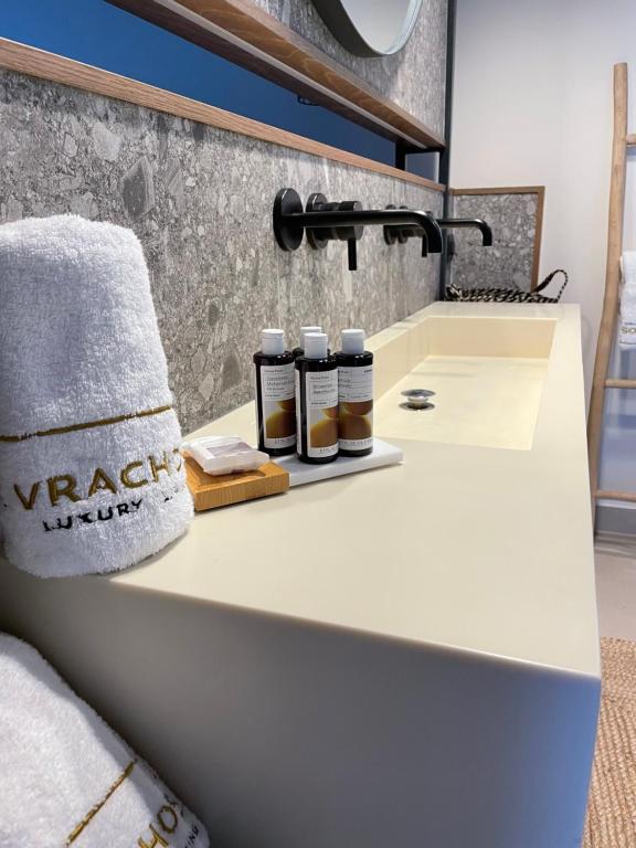 Kuchyň nebo kuchyňský kout v ubytování Villa Vrachos luxury Living