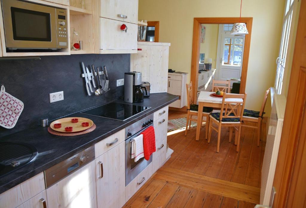 Kuchyň nebo kuchyňský kout v ubytování Landgasthof Alter Bahnhof