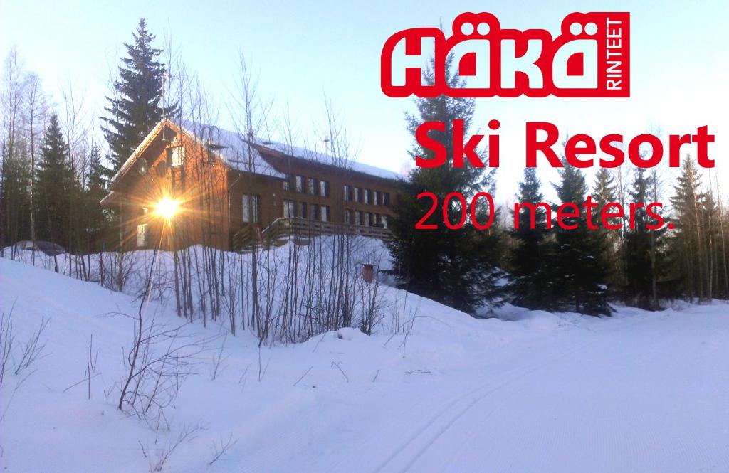 HankasalmiにあるFindomik Cottagesの雪の家