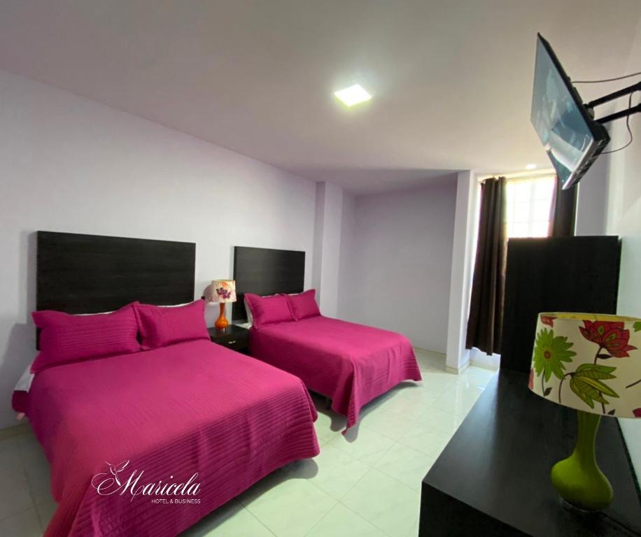 Postel nebo postele na pokoji v ubytování Hotel Maricela