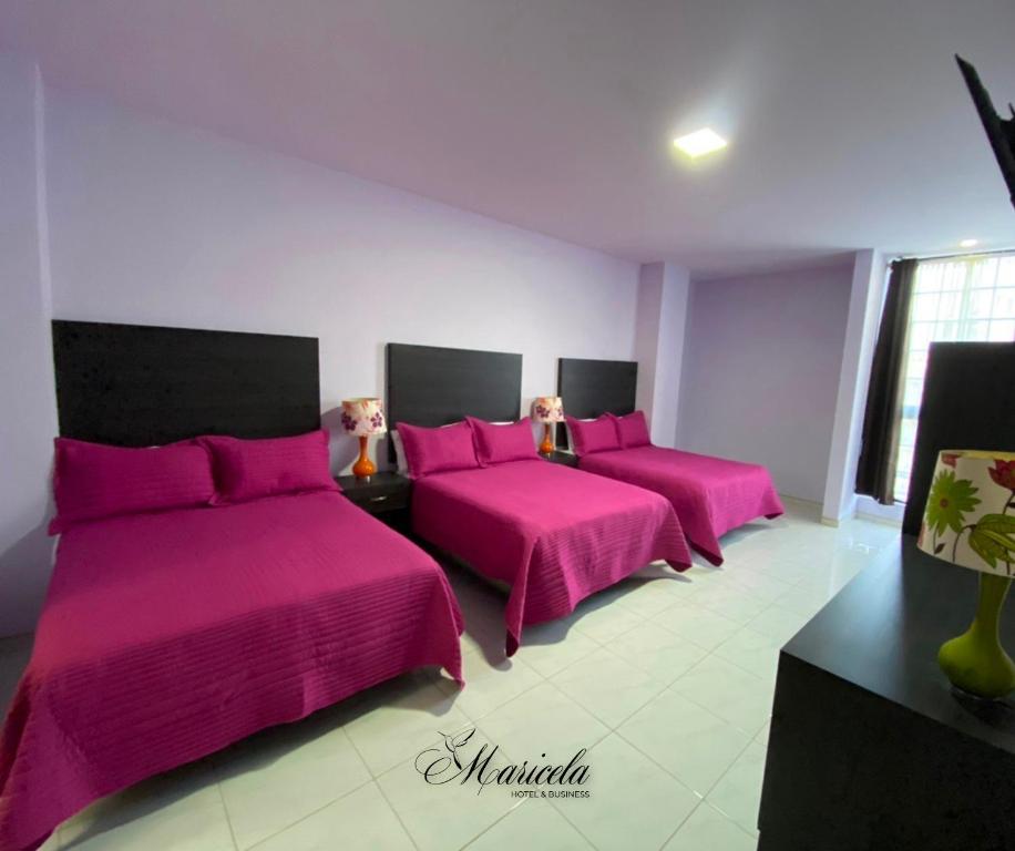 Postel nebo postele na pokoji v ubytování Hotel Maricela