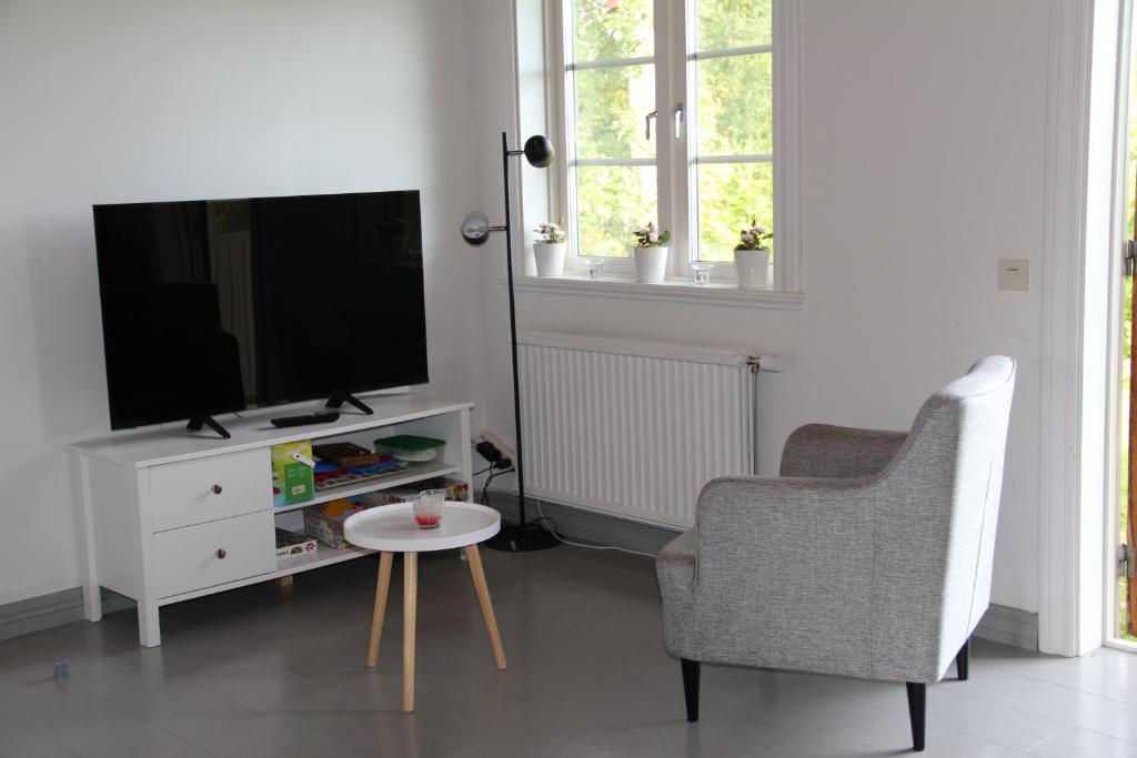 TV a/nebo společenská místnost v ubytování Villa Lägervik Vitsand