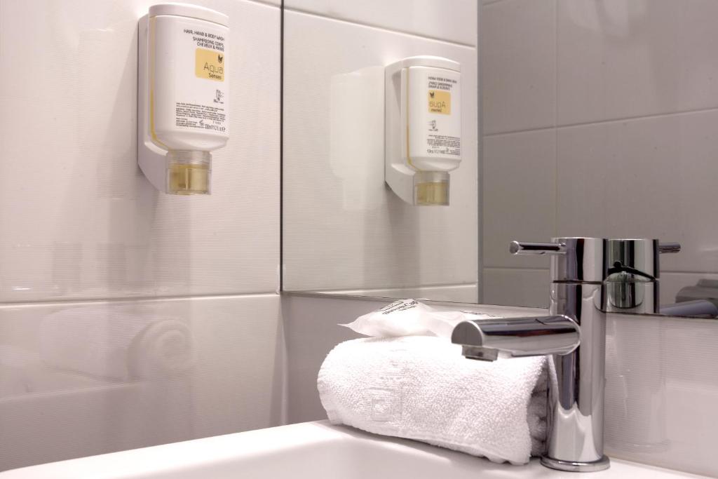 Koupelna v ubytování Hotel Plavi Plava Laguna