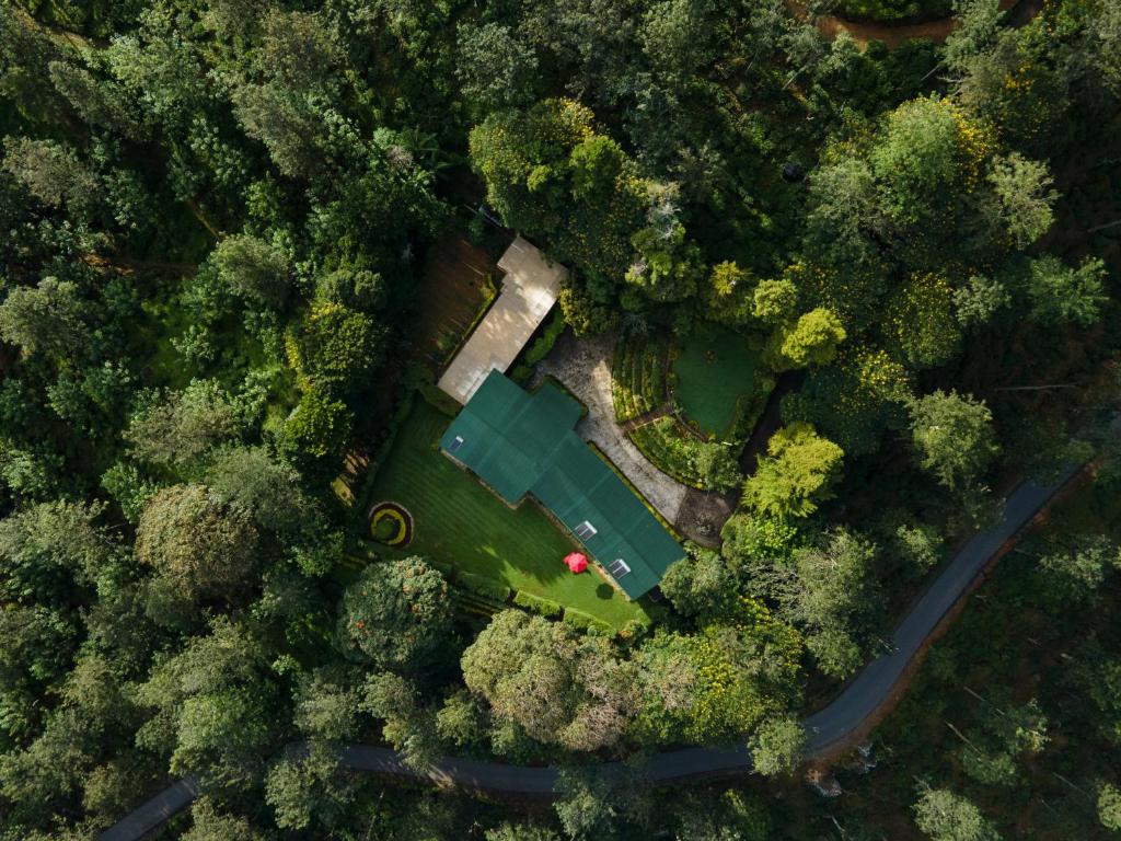 an overhead view of a farm in the middle of a forest at Jetwing Uva Ben Head Villa in Welimada