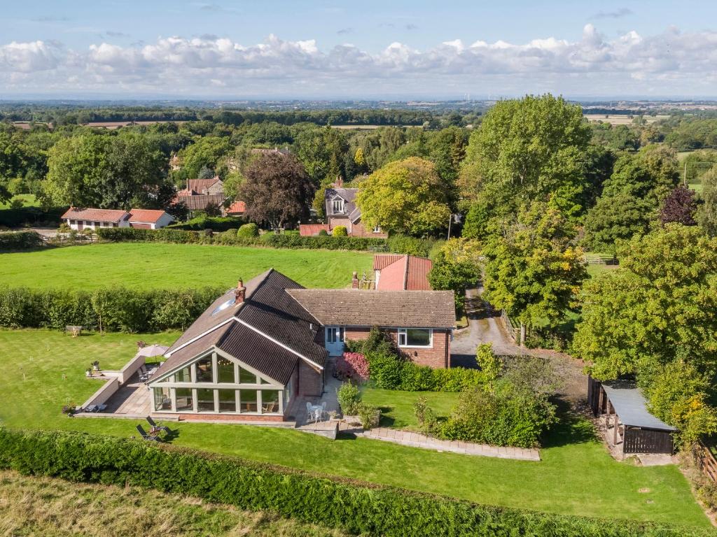 an aerial view of a house in a field at The Lodge in Middlesbrough