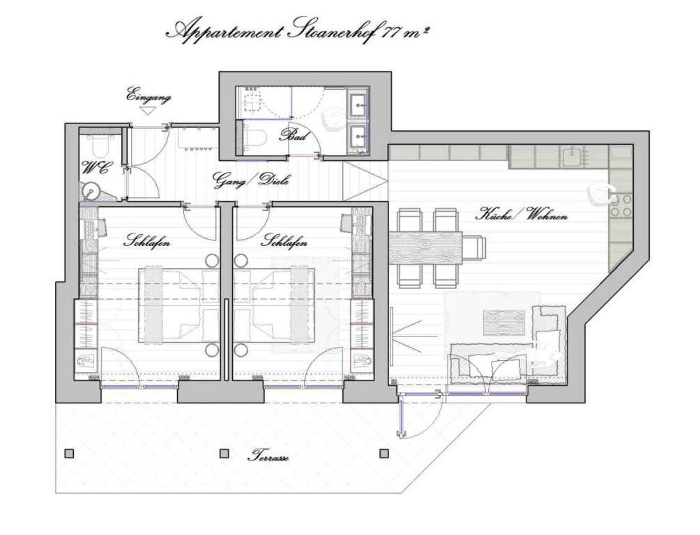 Půdorys ubytování Hotel Gasthof Stoanerhof