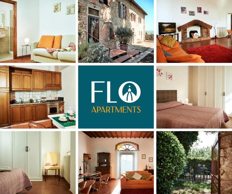 a collage of photos of a house at Casa Lavanda Panzano in Chianti in Greve in Chianti