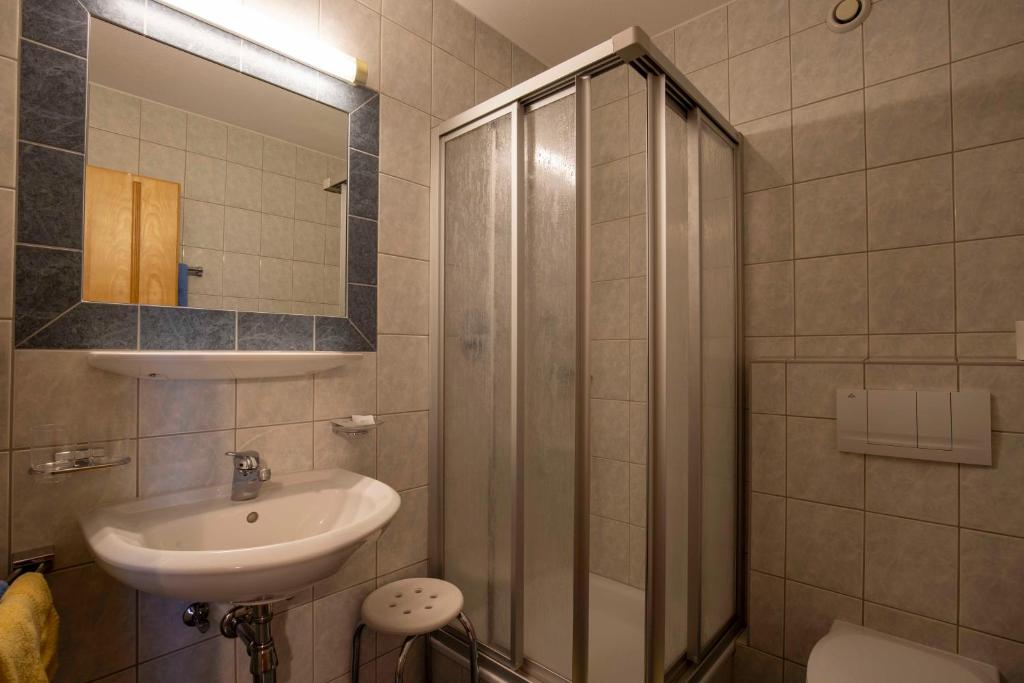 Koupelna v ubytování Gidis Hof