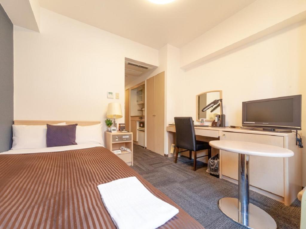 TV a/nebo společenská místnost v ubytování HOTEL LiVEMAX BUDGET Shinbashi