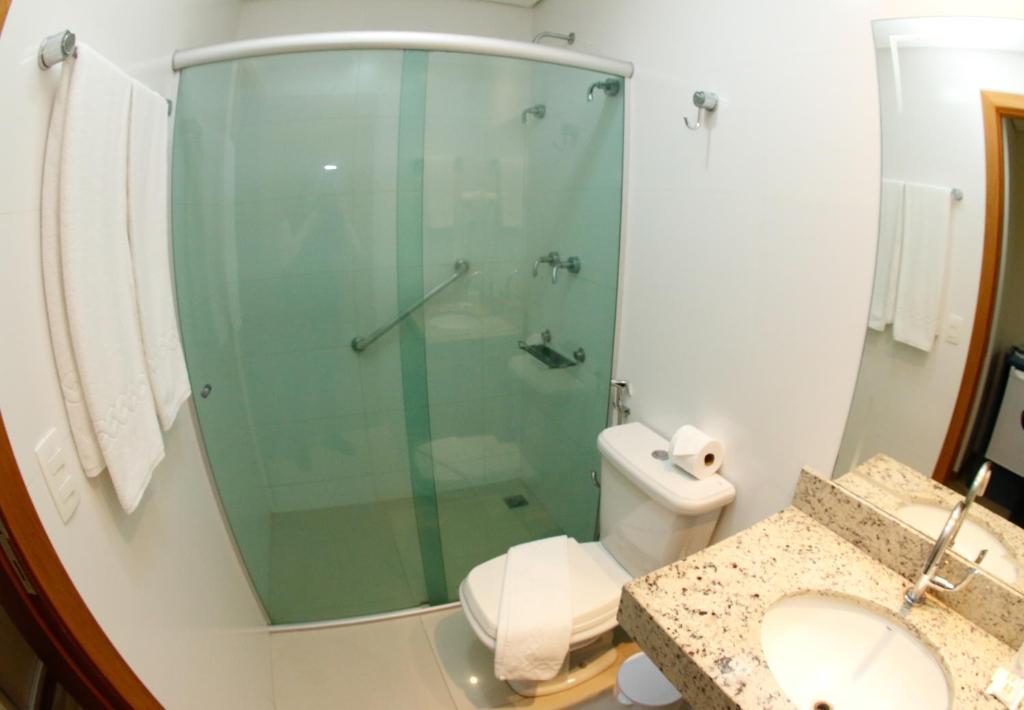 Koupelna v ubytování Hotel Financial