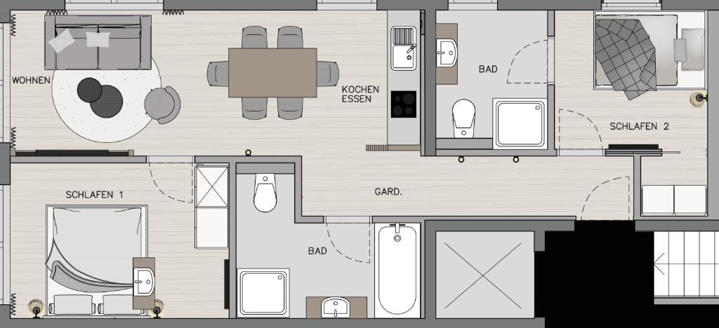 Plán poschodí v ubytovaní Apartment Streif LXL